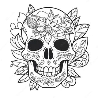 Floral Skull Tattoo Coloring Page 32330-16764