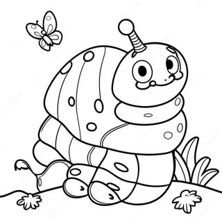 Whimsical Caterpillar In Wonderland Coloring Page 32340-16769