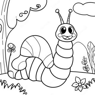 Whimsical Caterpillar In Wonderland Coloring Page 32340-16770