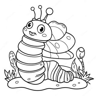 Whimsical Caterpillar In Wonderland Coloring Page 32340-16772