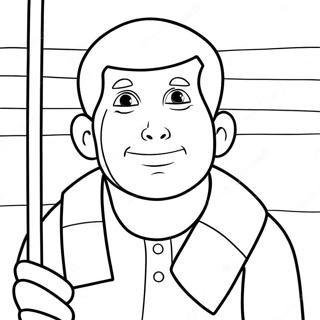 Cartoon Prisoner Coloring Page 32360-16785