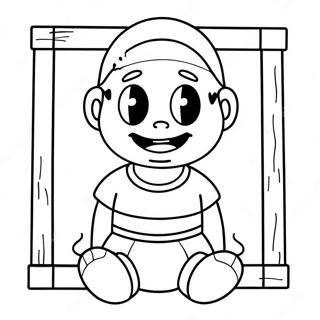 Cartoon Prisoner Coloring Page 32360-16786