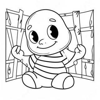 Cartoon Prisoner Coloring Page 32360-16788