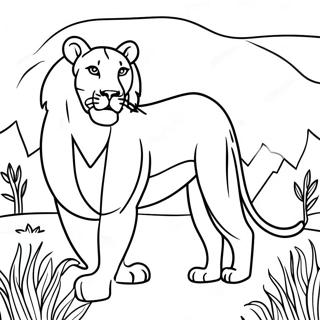 Majestic Lioness In The Wild Coloring Page 32380-16801