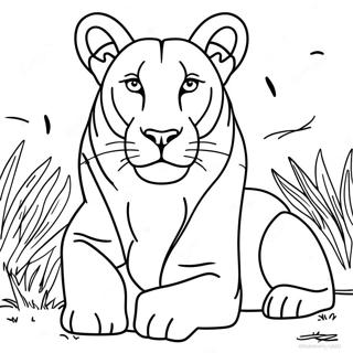 Majestic Lioness In The Wild Coloring Page 32380-16802