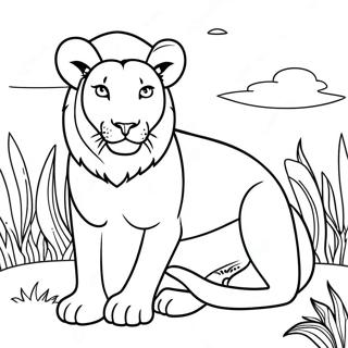 Majestic Lioness In The Wild Coloring Page 32380-16803