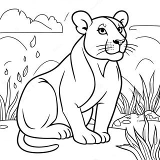 Majestic Lioness In The Wild Coloring Page 32380-16804