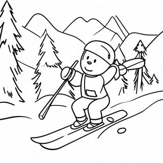 Snowy Skiing Adventure Coloring Page 32400-16817