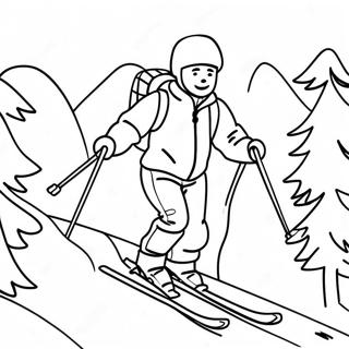 Snowy Skiing Adventure Coloring Page 32400-16818