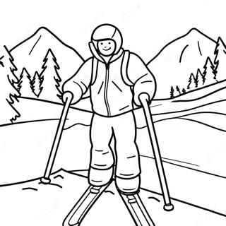 Snowy Skiing Adventure Coloring Page 32400-16819