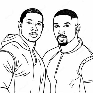 Ice Spice And Michael B Jordan Coloring Pages