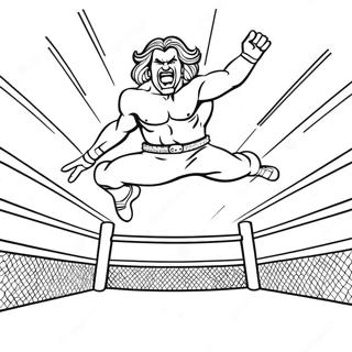 Exciting Wwe Wrestler Jumping On Opponent Coloring Page 32440-16850