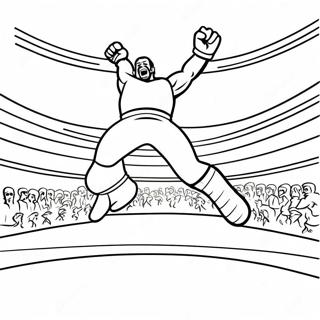 Exciting Wwe Wrestler Jumping On Opponent Coloring Page 32440-16851