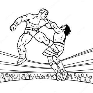 Exciting Wwe Wrestler Jumping On Opponent Coloring Page 32440-16852