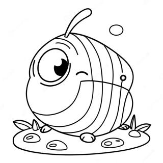 Cute Cartoon Larva Coloring Page 32461-16859