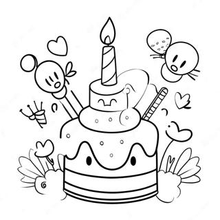 Happy 1st Birthday Celebration Coloring Page 32480-16870