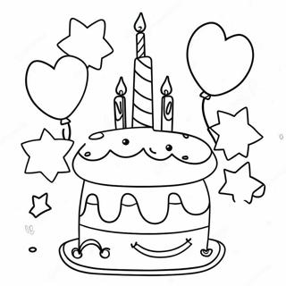 Happy 1st Birthday Celebration Coloring Page 32480-16872