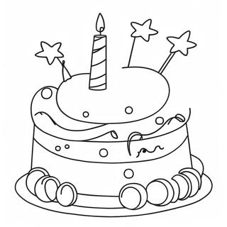 Cute 1st Birthday Cake Coloring Page 32481-16873