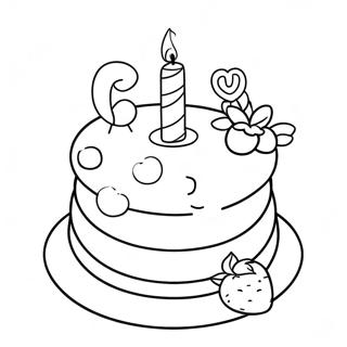 Cute 1st Birthday Cake Coloring Page 32481-16875