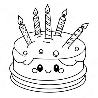 Cute 1st Birthday Cake Coloring Page 32481-16876