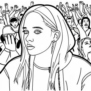 Billie Eilish In Concert Coloring Page 3249-2653