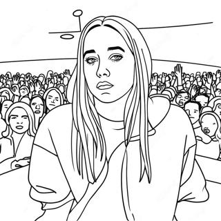 Billie Eilish In Concert Coloring Page 3249-2654