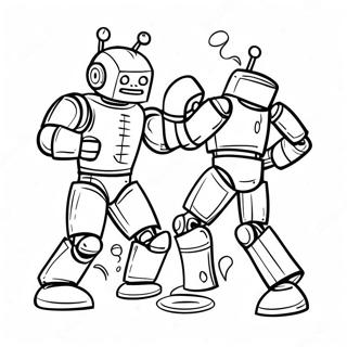 Robot Boxing Match Coloring Page 32501-16889