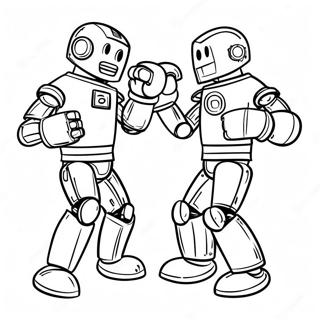 Robot Boxing Match Coloring Page 32501-16890