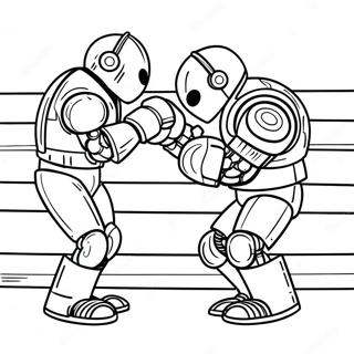 Robot Boxing Match Coloring Page 32501-16891