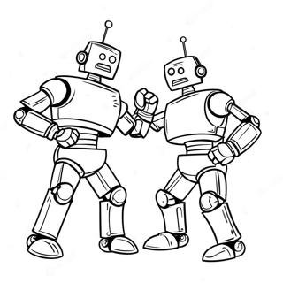 Robot Boxing Match Coloring Page 32501-16892