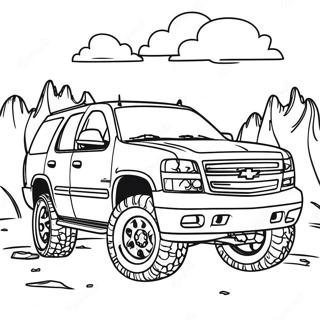 Chevy Tahoe Off Road Adventure Coloring Page 32532-16907