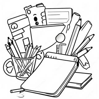 Cute School Supplies Coloring Page 32571-16935