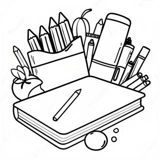 Cute School Supplies Coloring Page 32571-16936