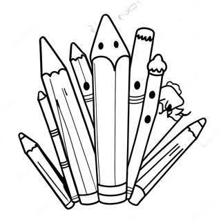 Adorable Pencil Characters Coloring Page 32572-16939