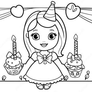 Happy Birthday Barbie Coloring Page 32581-16943