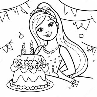 Happy Birthday Barbie Coloring Page 32581-16944