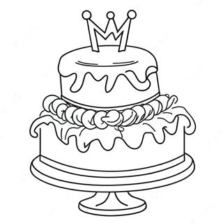 Barbie Birthday Cake Coloring Page 32582-16947