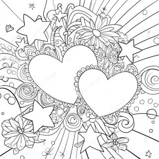 Sparkling Hearts And Twinkling Stars Coloring Page 32602-16962