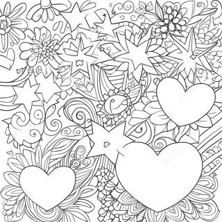 Sparkling Hearts And Twinkling Stars Coloring Page 32602-16964