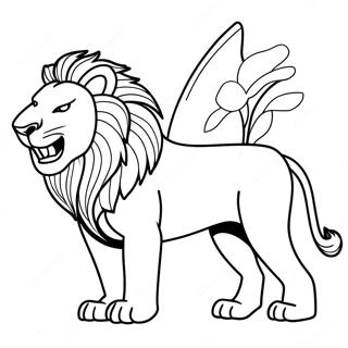 Majestic Lion Roaring Coloring Page 32612-16972