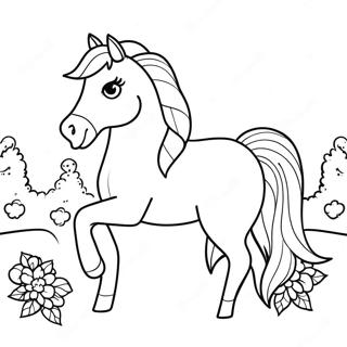 Barbie Horse Coloring Page 32621-16974