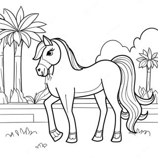 Barbie Horse Coloring Page 32621-16975