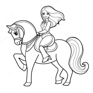 Barbie Riding A Majestic Horse Coloring Page 32622-16978