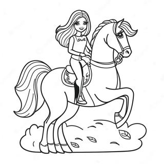 Barbie Riding A Majestic Horse Coloring Page 32622-16979