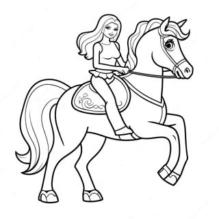 Barbie Riding A Majestic Horse Coloring Page 32622-16980