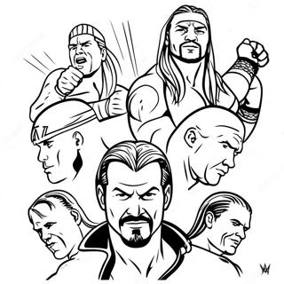 Wwe Superstars In Action Coloring Page 32652-17003