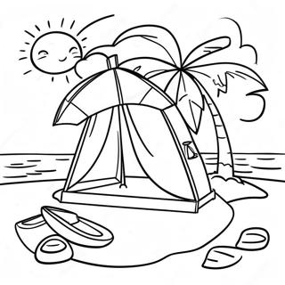 Summer Fun Beach Scene Coloring Page 32661-17007