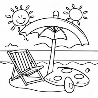 Summer Fun Beach Scene Coloring Page 32661-17008