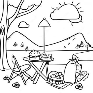 Sunny Day Picnic Coloring Page 32662-17009