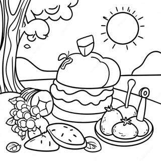 Sunny Day Picnic Coloring Page 32662-17010